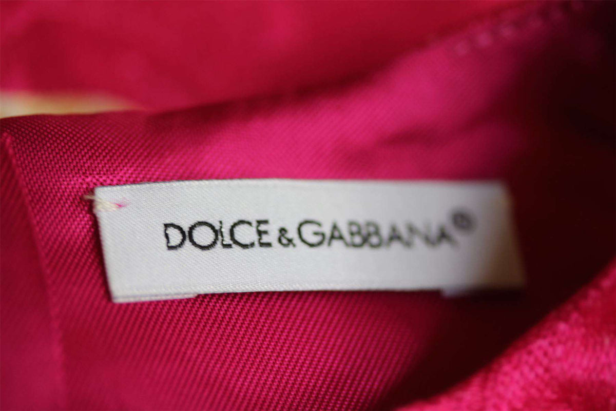 DOLCE & GABBANA GIRLS PINK BROCADE DRESS 4 YEARS