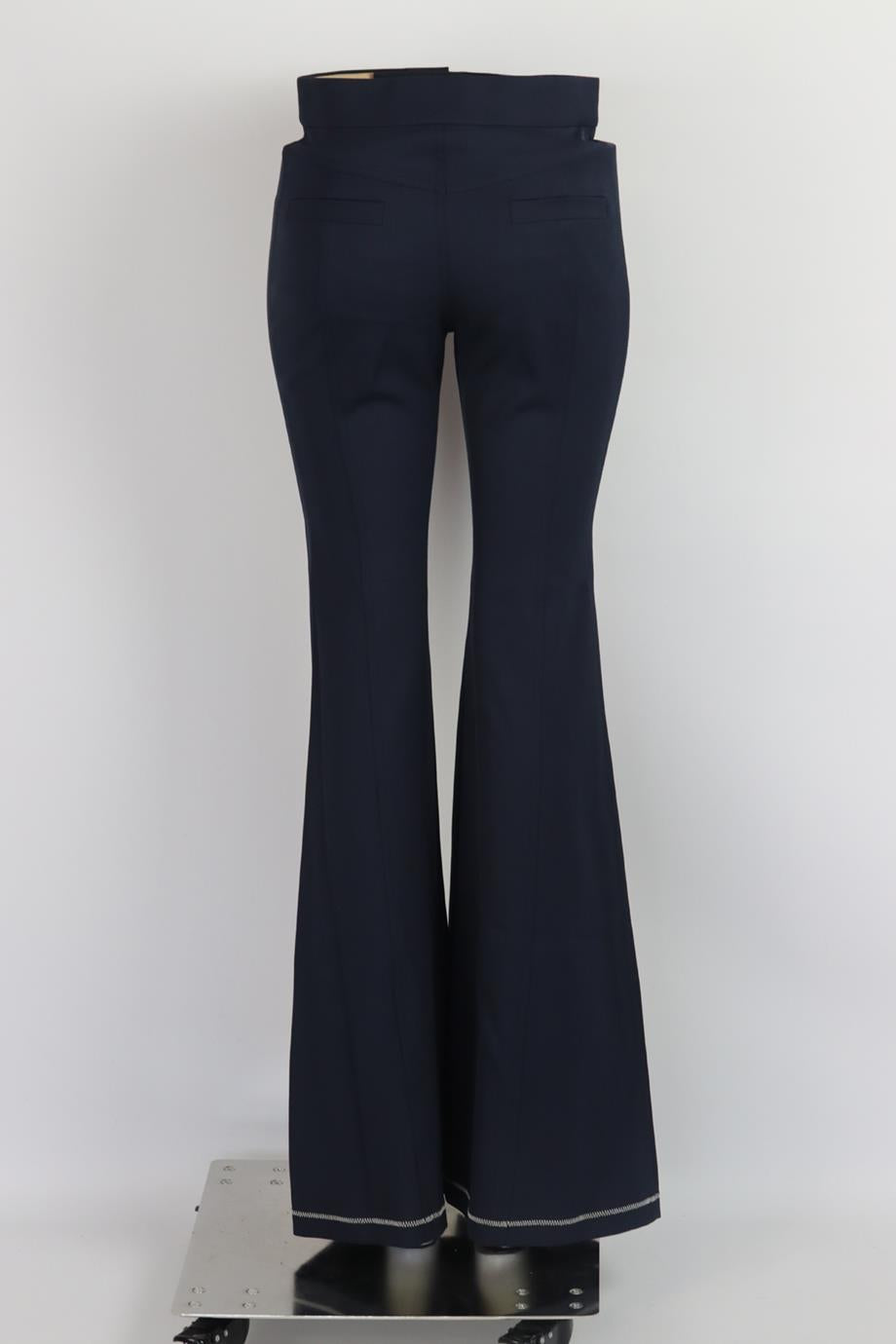 CHLOÉ HIGH RISE STRETCH WOOL FLARED PANTS FR 36 UK 8