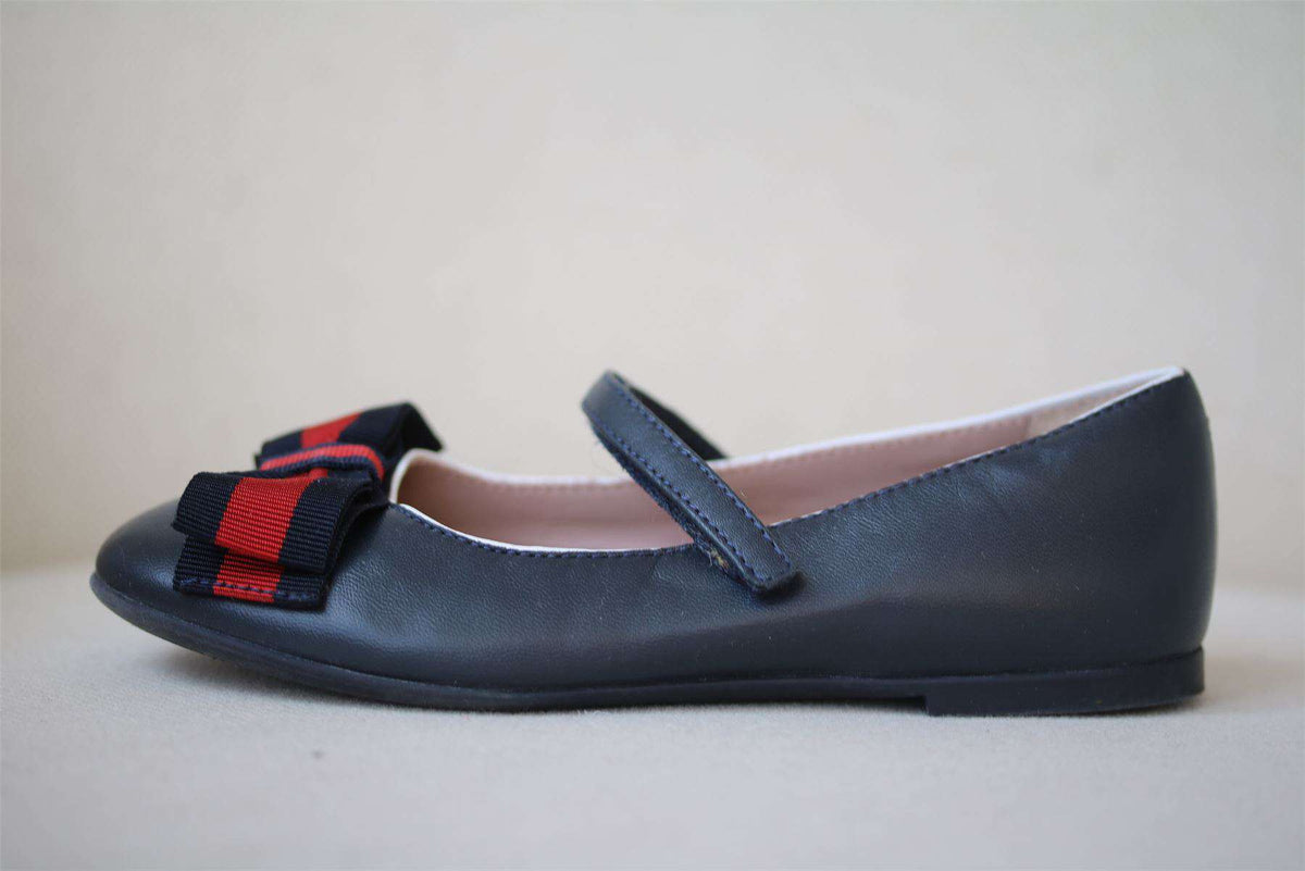 GUCCI GIRLS NAVY BLUE LEATHER SHOES EU 27 UK 9
