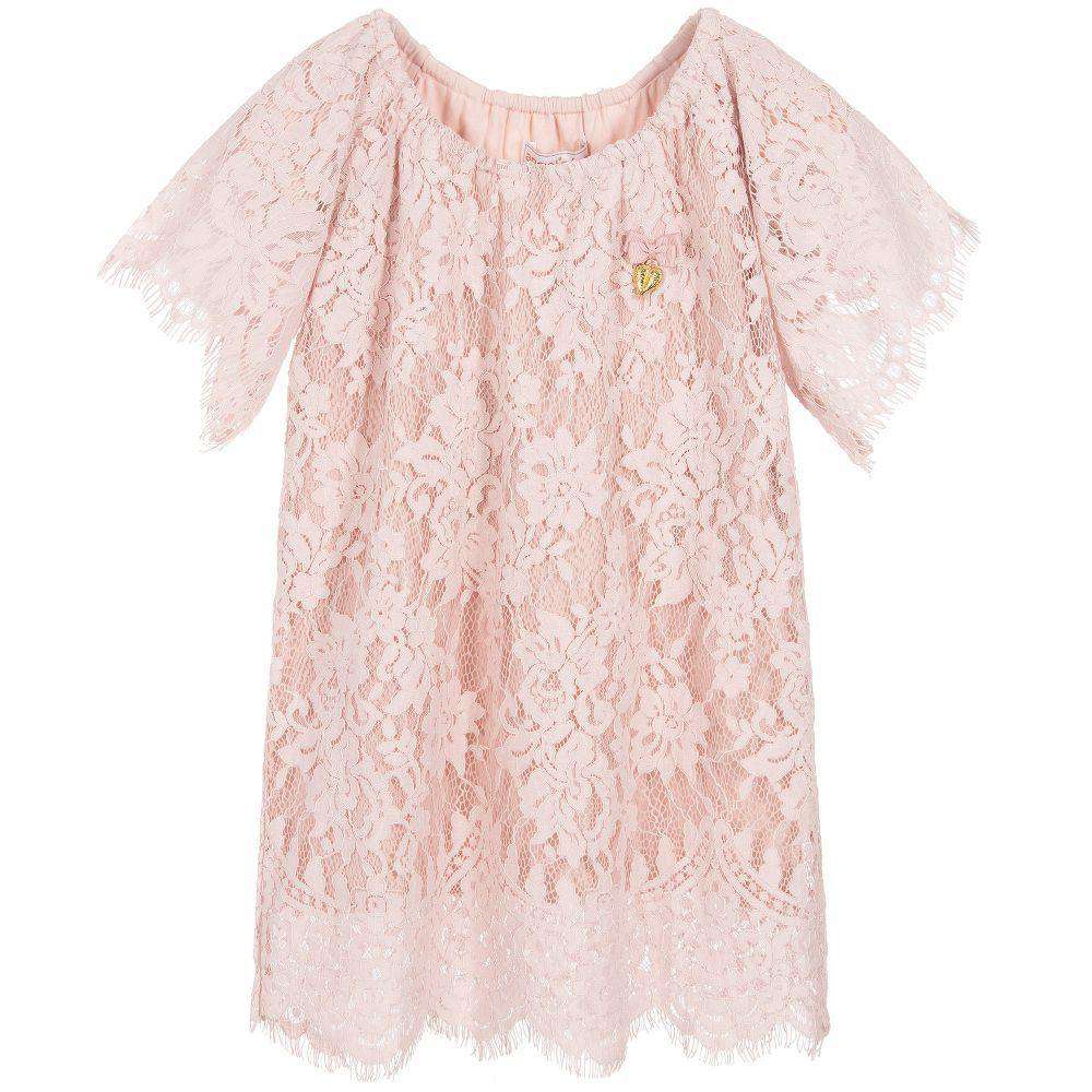 ANGEL'S FACE GIRLS PINK LACE DRESS 4-5 YEARS