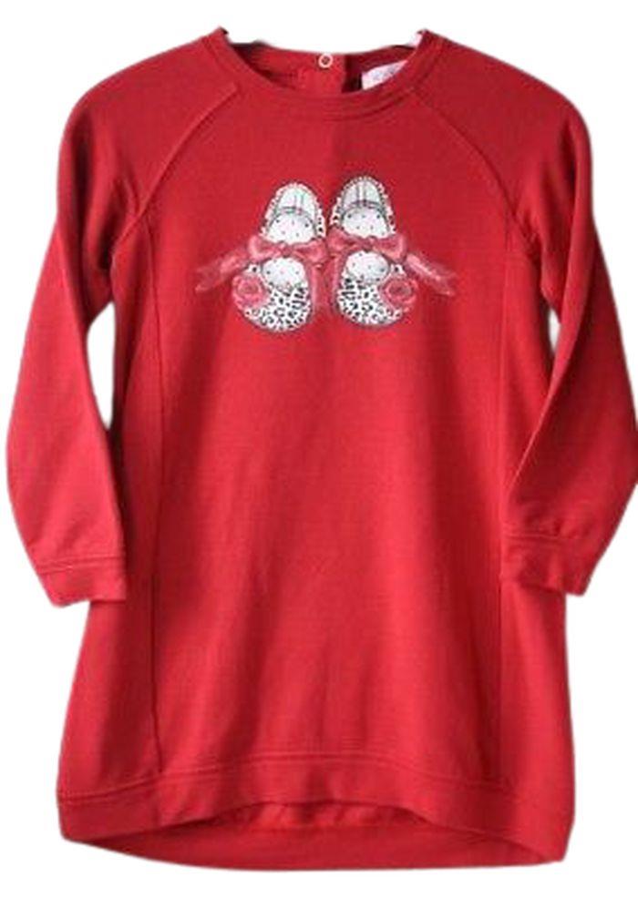 MONNALISA BABY RED SHOES SWEATER DRESS 24 MONTHS