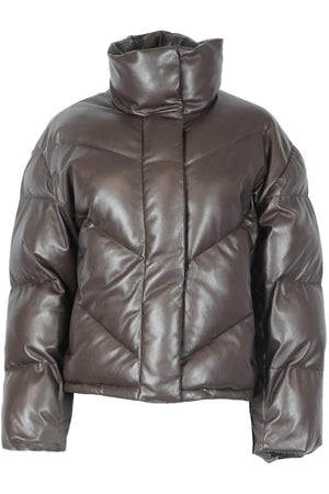 WILFRED QUILTED PADDED FAUX LEATHER JACKET XSMALL