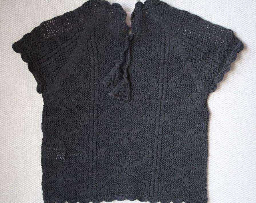 BONPOINT BABY CROCHET BLACK SWEATER TOP 3 YEARS