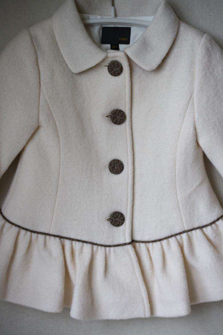FENDI BABY CREAM WOOL COAT 9 MONTHS