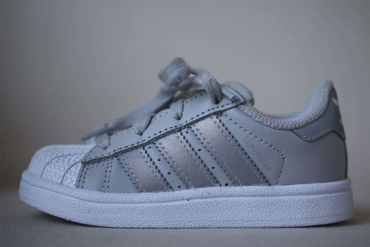 ADIDAS ORIGINALS SUPERSTAR KIDS GREY TRAINERS EU 23 UK 6