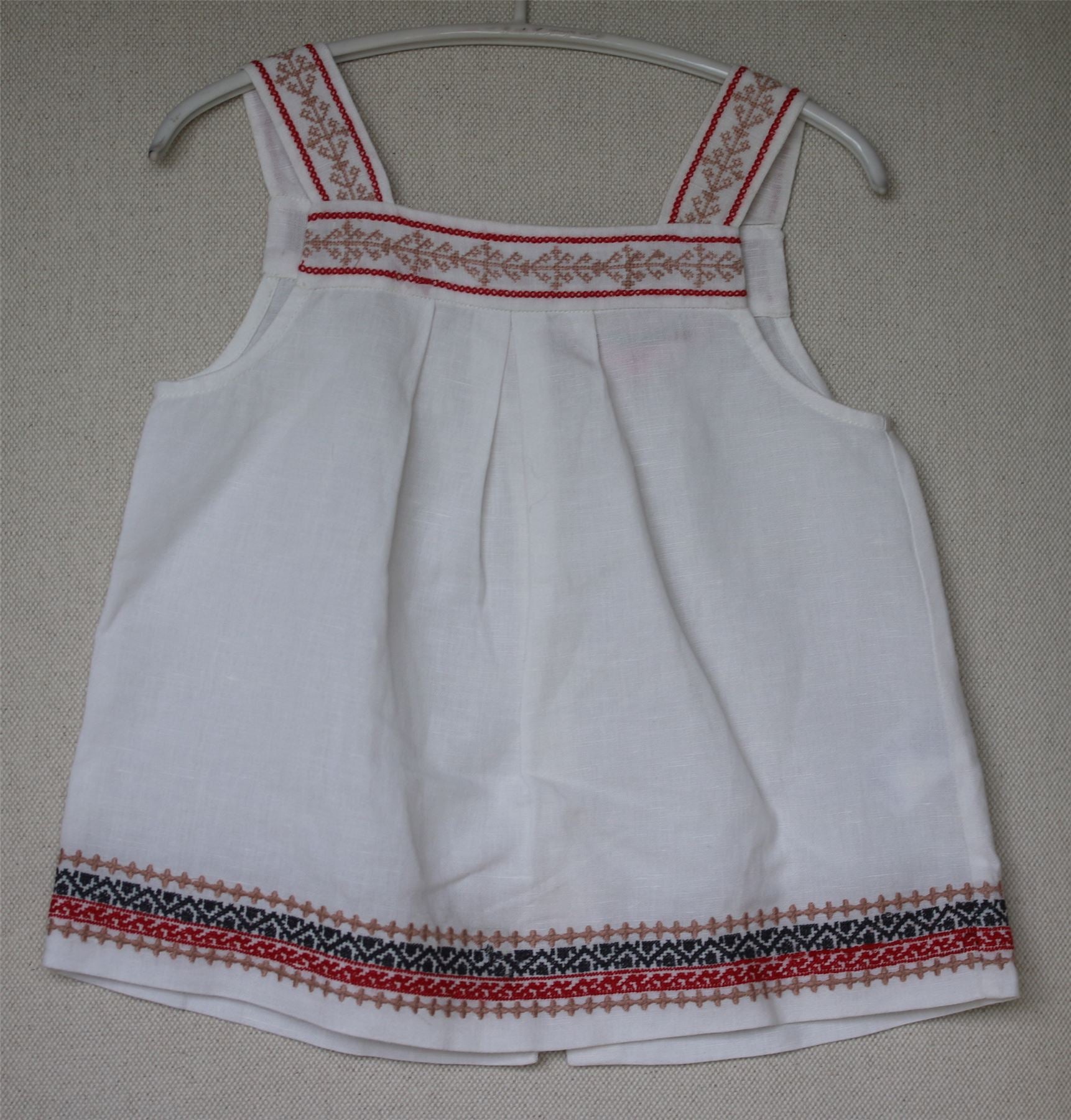 BONPOINT GIRLS WHITE EMBROIDERED SOLEIL TOP 4 YEARS