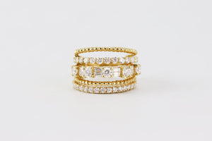 SHAY 18K YELLOW GOLD AND OPEN MIXED DIAMOND RING 16 MM