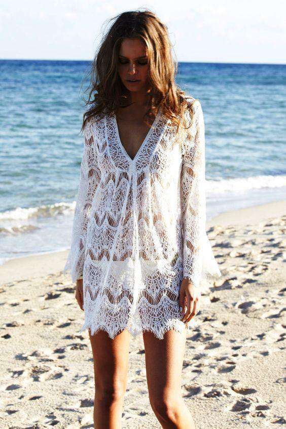 MELISSA ODABASH ELIZABETH CROCHETED DRESS MEDIUM