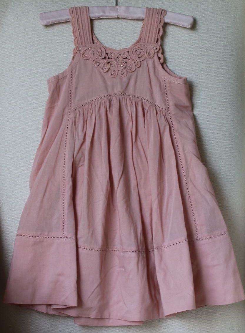 STELLA MCCARTNEY KIDS BABY GIRLS PINK FLORAL EMBROIDERED DRESS 4 YEARS