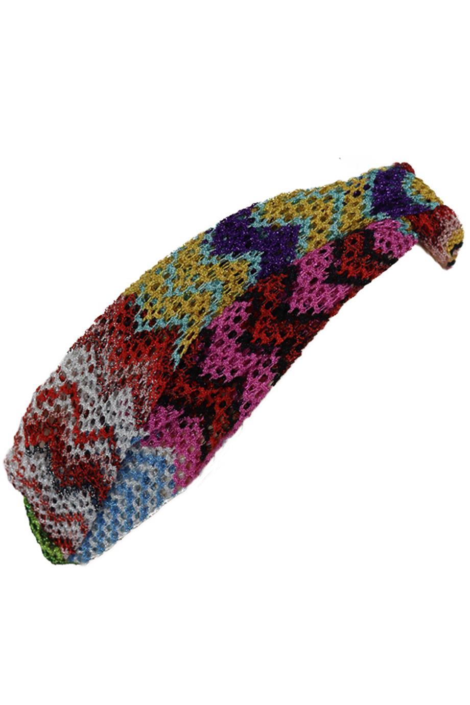 MISSONI MARE METALLIC CROCHET KNIT HEADBAND ONE SIZE