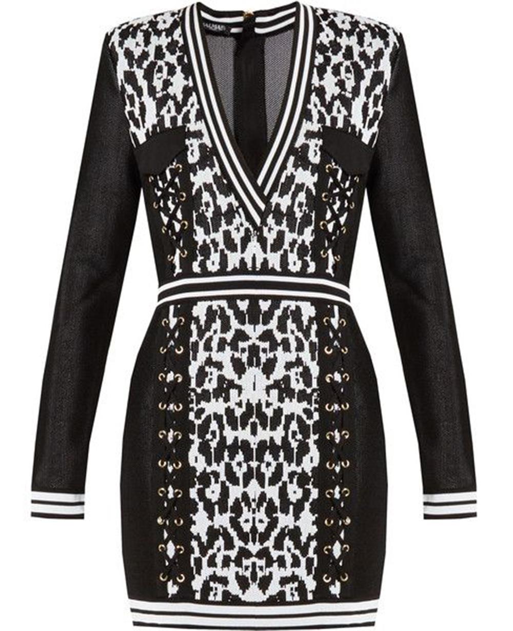 Balmain dress black and hot sale white