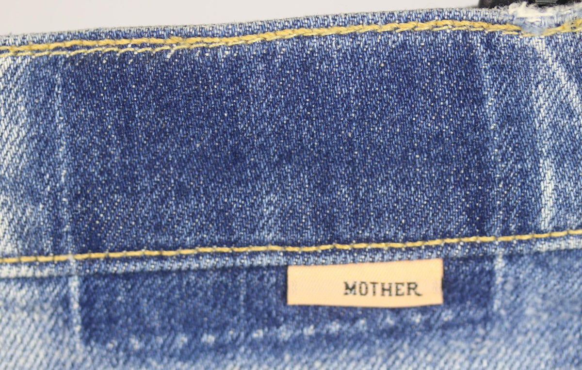 MOTHER EMBROIDERED DISTRESSED DENIM SHORTS W25 UK 6/8
