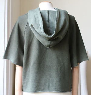 COTTON CITIZEN THE MILAN CUTOFF HOODED SWEATER XS