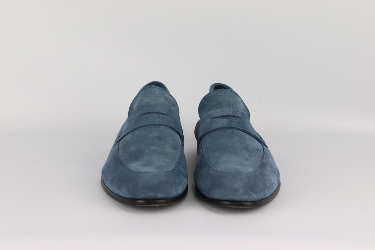 HARRYS OF LONDON MEN'S SUEDE LOAFERS EU 41.5 UK 7.5 US 8.5