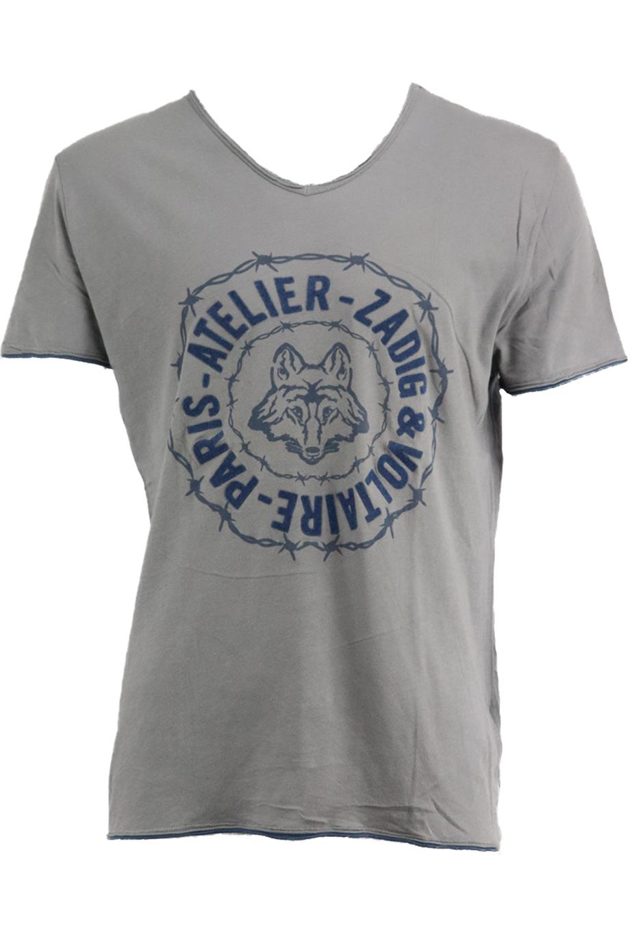 ZADIG AND VOLTAIR MEN'S PRINTED COTTON JERSEY T-SHIRT LARGE