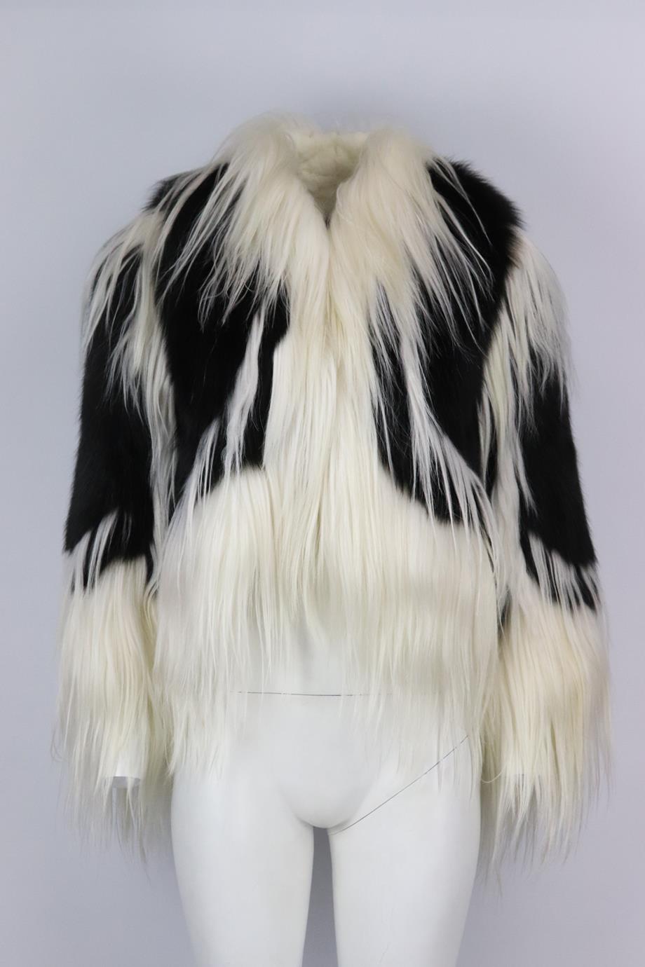 REVILLON TWO TONE FOX FUR JACKET FR 36 UK 8