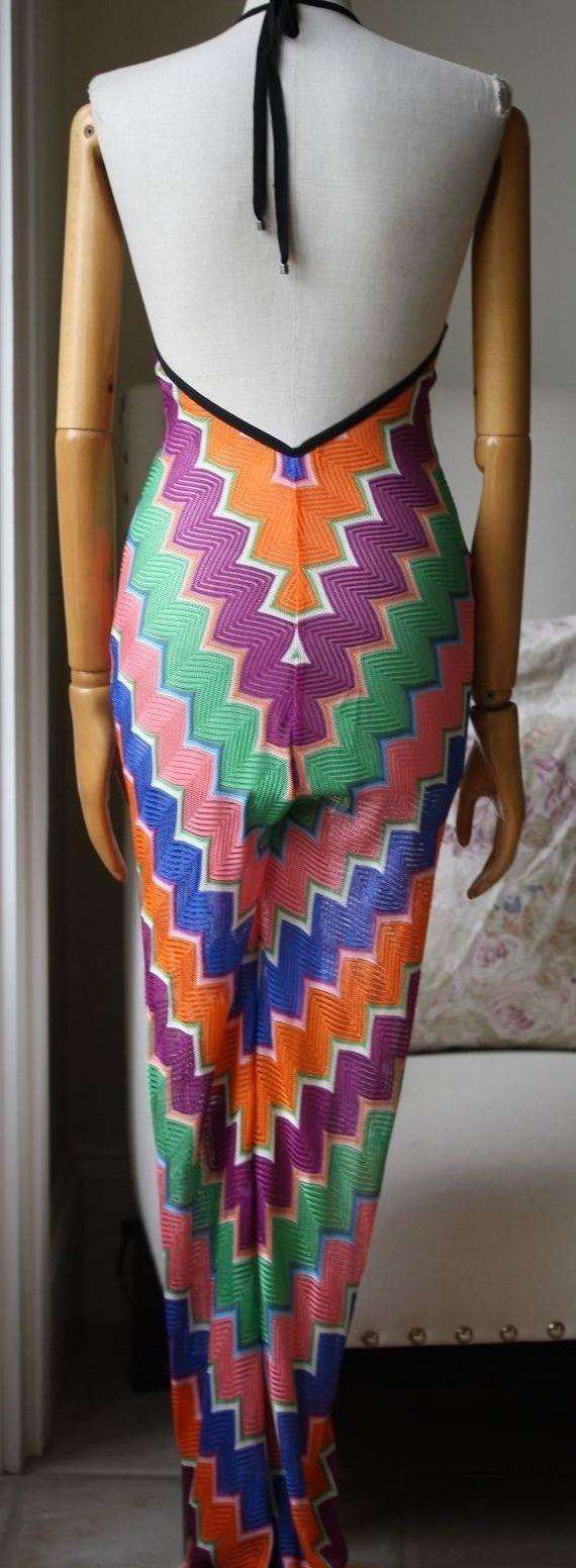MISSONI GEOMETRIC ZIG-ZAG MULTICOLOUR JUMPSUIT IT 40 UK 8