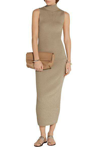 WES GORDON RIBBED KNIT MIDI SKIRT XSMALL