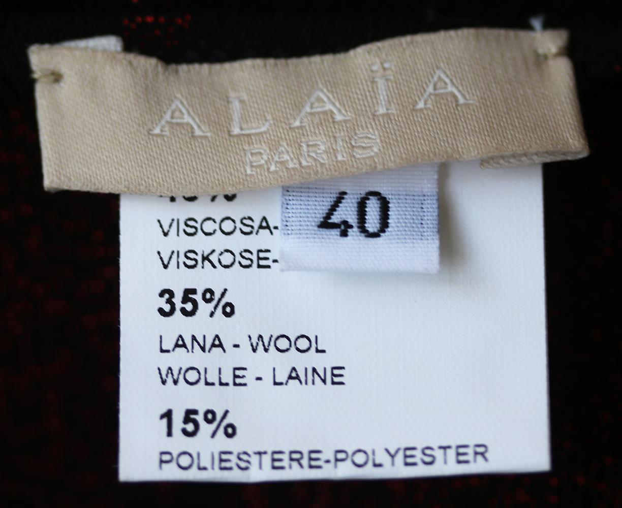 AZZEDINE ALAÏA TEXTURED STRETCH KNIT DRESS FR 40 UK 12