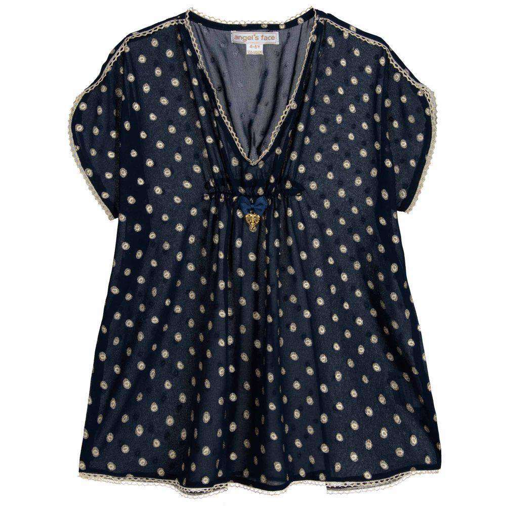 ANGEL'S FACE GIRLS BLUE & GOLD BEACH KAFTAN 4-5 YEARS