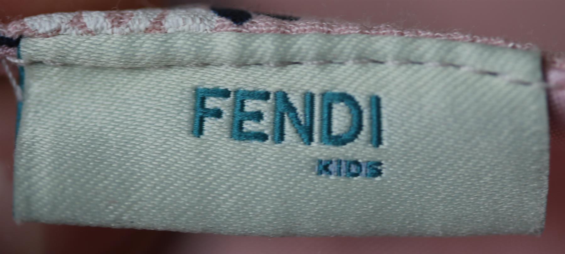 FENDI KIDS GIRLS FLORAL PRINT SILK CREPE DRESS 5 YEARS