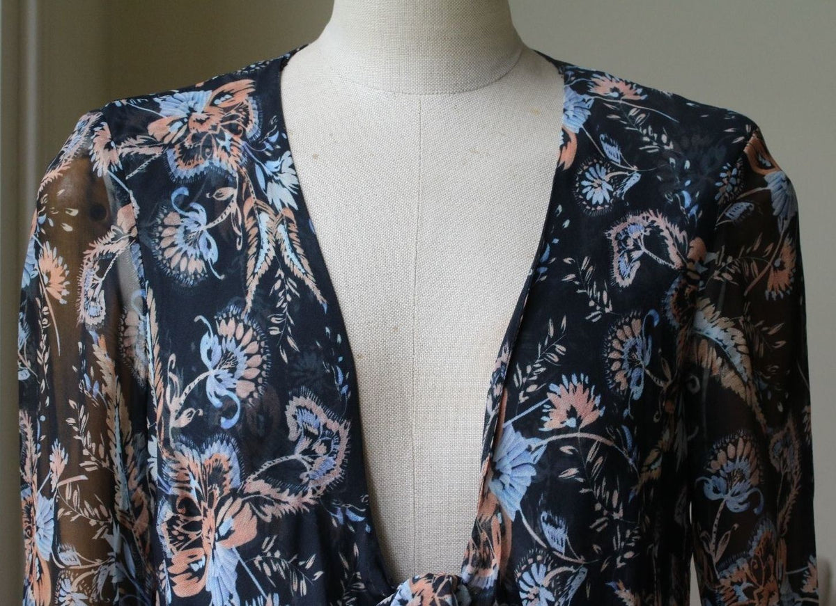 INTERMIX LYSETTE FRONT KNOT PRINT JUMPSUIT MEDIUM