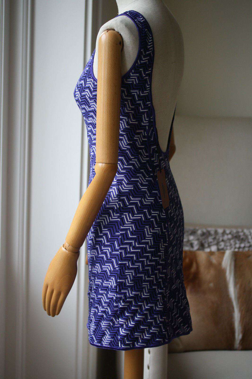 MISSONI MARE ZIGZAG PURPLE BACKLESS SWIM DRESS IT 40 UK 8