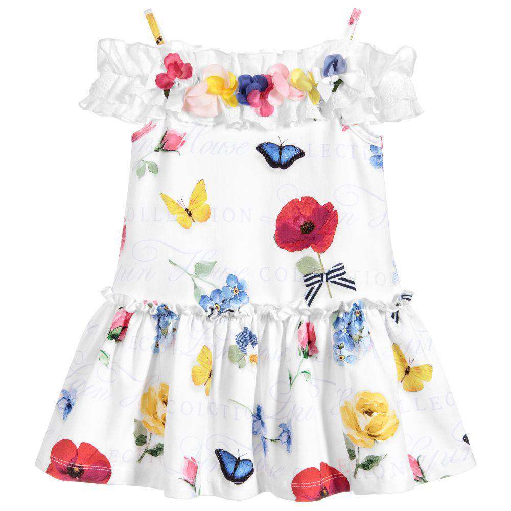 LAPIN HOUSE KIDS GIRLS FLORAL COTTON DRESS 6 YEARS