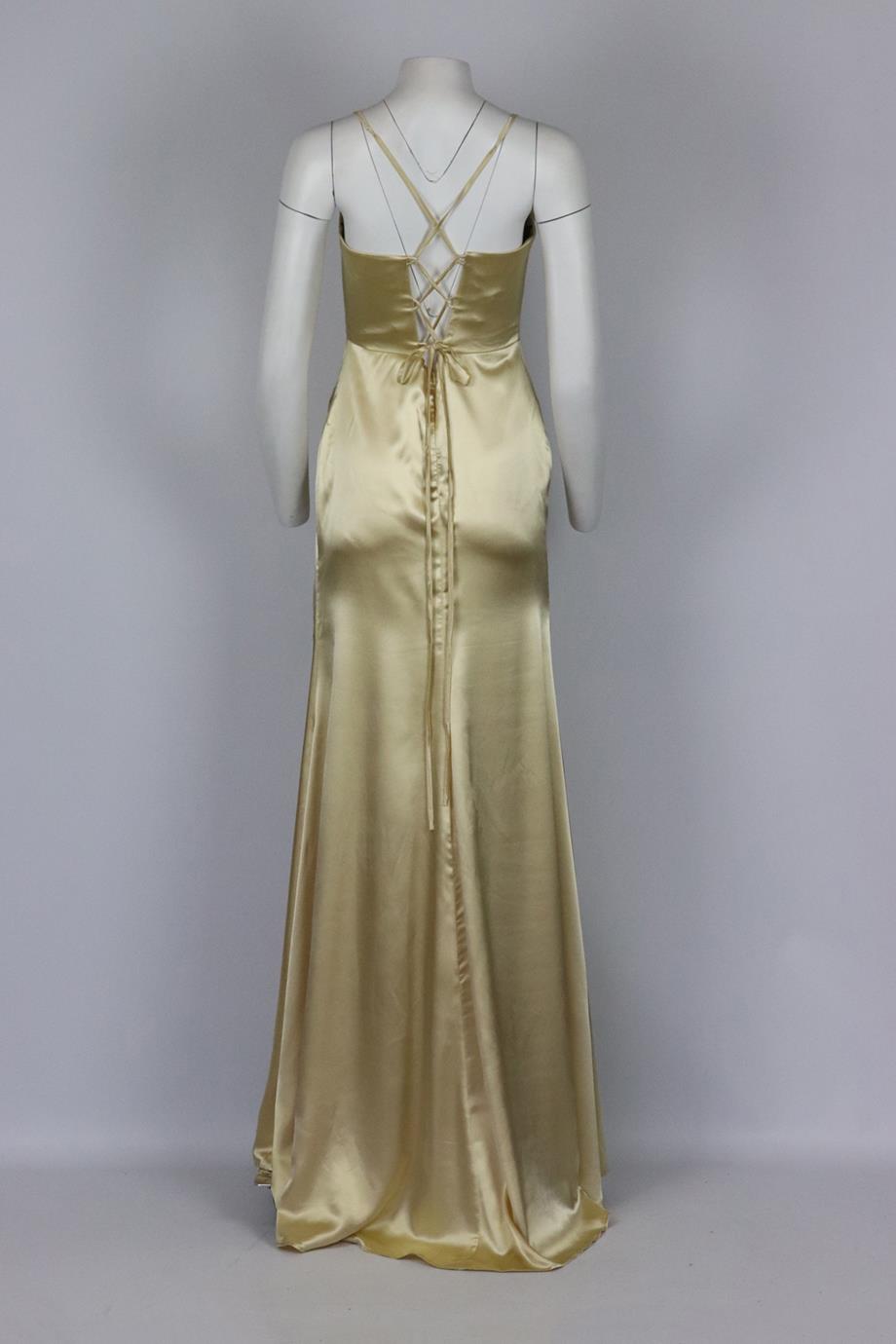 TO THE NINES OPEN BACK DRAPED SATIN GOWN UK 10
