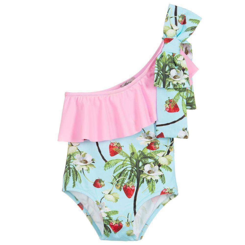 PHI CLOTHING KIDS GIRLS STRAWBERRY RUFFLE SWIMSUIT 6 YEARS