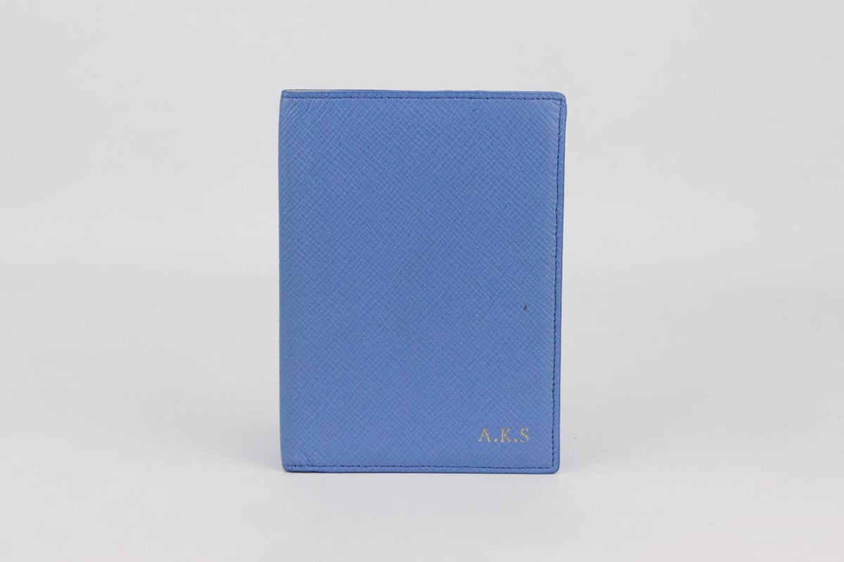 SMYTHSON PERSONALISED PANAMA LEATHER PASSPORT HOLDER