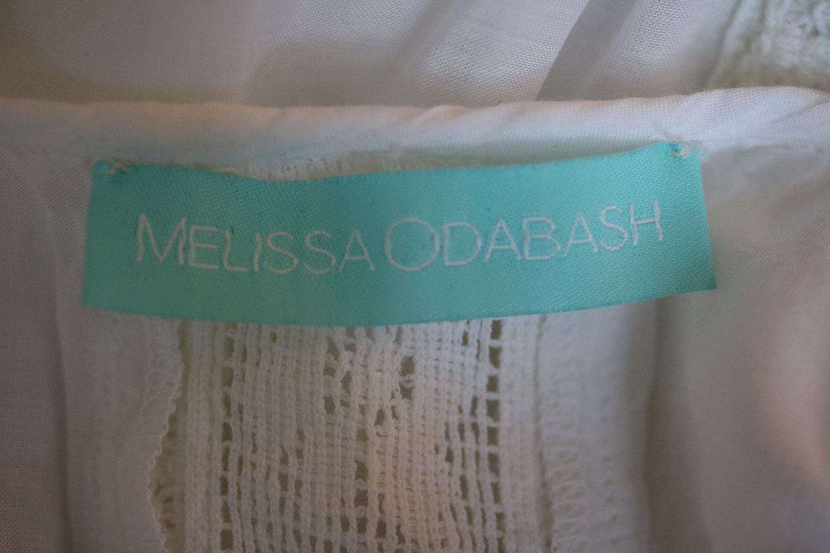 MELISSA ODABASH EMBROIDERED VOILE DRESS SMALL