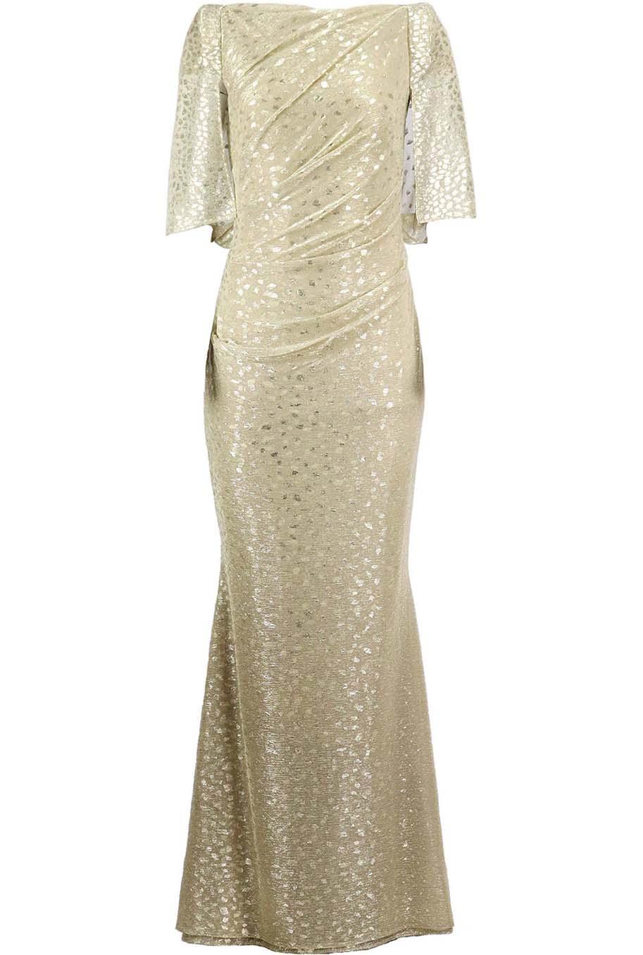 TALBOT RUNHOF CAPE EFFECT DRAPED METALLIC FIL COUP VOILE GOWN US 8 UK 12 | nikkibradford TALBOT RUNHOF CAPE EFFECT DRAPED METALLIC FIL COUP VOILE GOWN US 8 UK 12 | nikkibradford