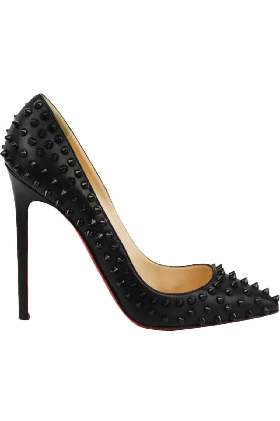 Black Matte Spike Studded High Heels | Tajna Shoes – Tajna Club