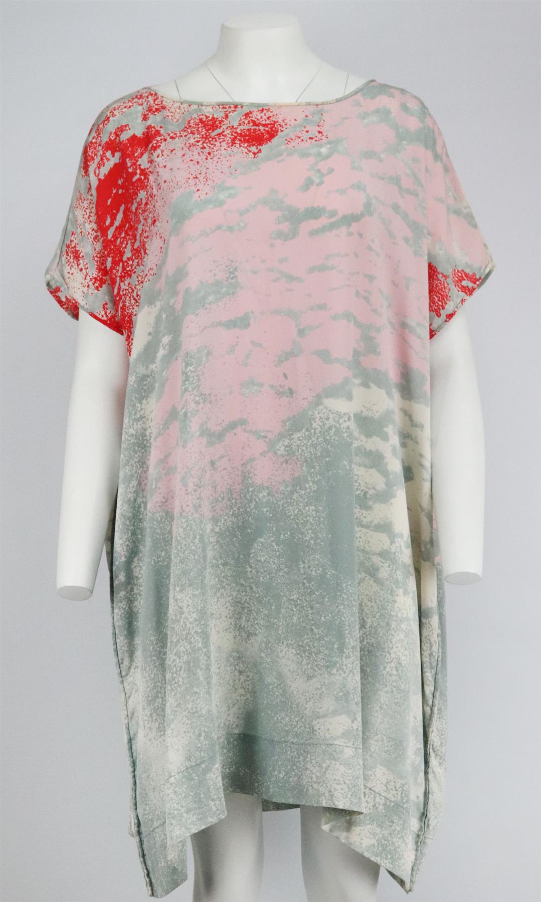 DIANE VON FURSTENBERG PRINTED SILK DRESS SMALL