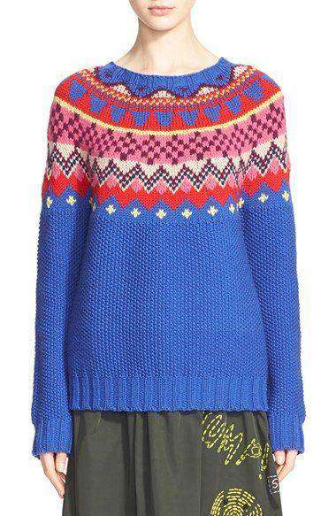 MIRA MIKATI FAIR ISLE WOOL SWEATER SMALL