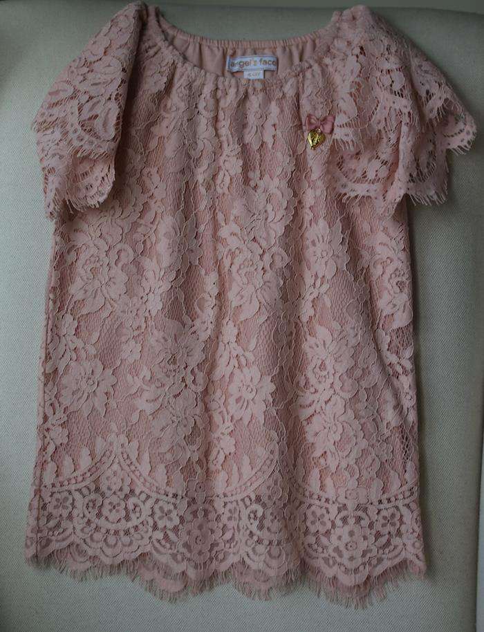ANGEL'S FACE GIRLS PINK LACE DRESS 4-5 YEARS