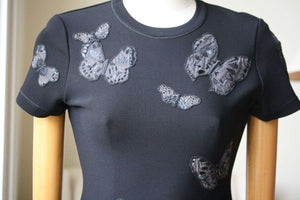 VALENTINO BUTTERFLY EMBROIDERED DRESS SMALL