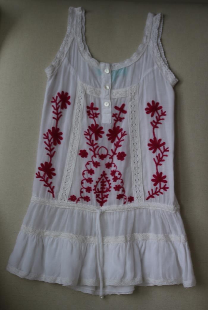 MELISSA ODABASH GIRLS WHITE EMBROIDERED JAZ DRESS 4 YEARS