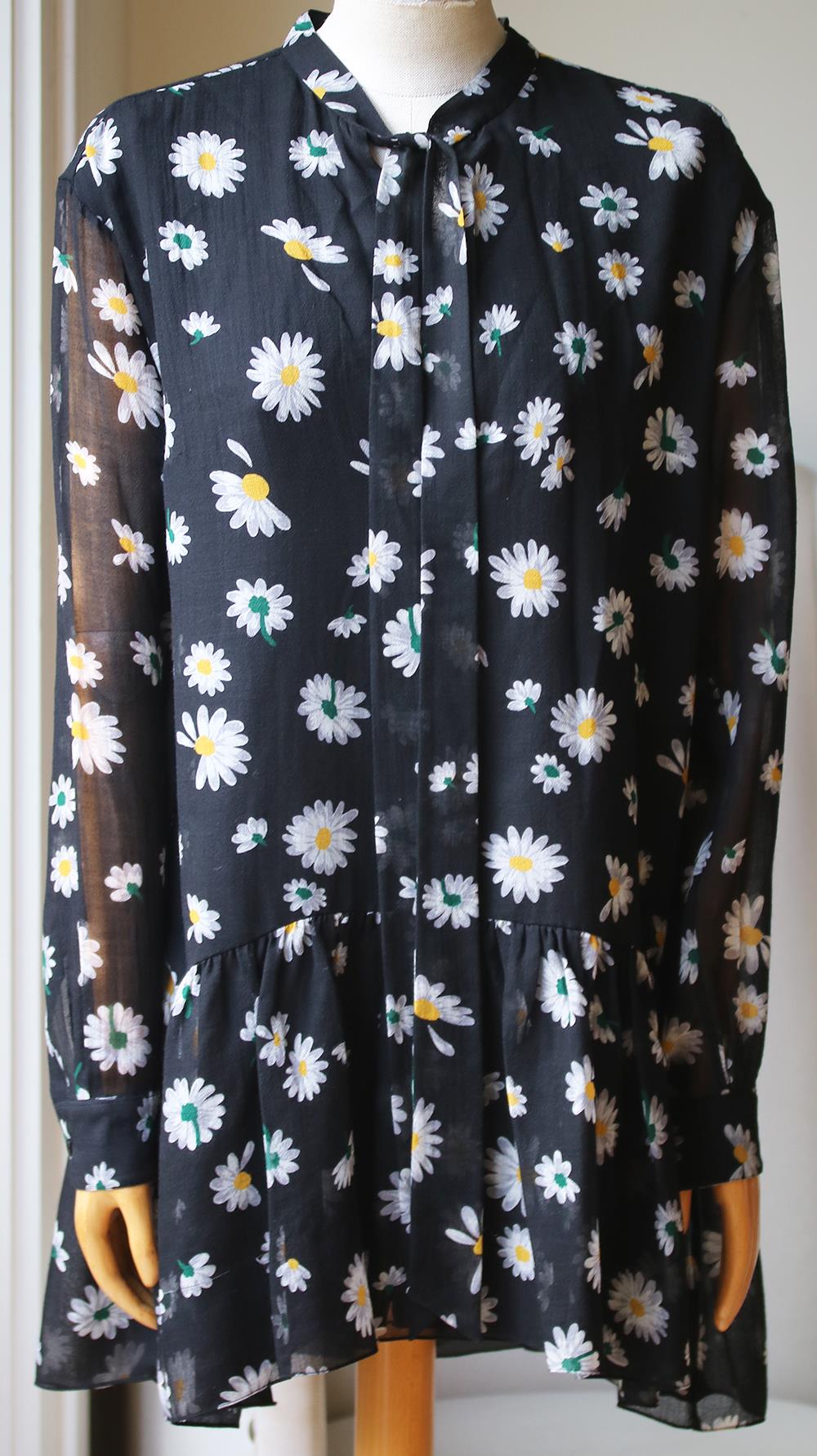 SAINT LAURENT DAISY PRINT WOOL MINI DRESS FR 42 UK 14 | nikkibradford