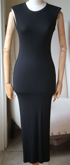 ENZA COSTA RIBBED KNIT MIDI DRESS SMALL