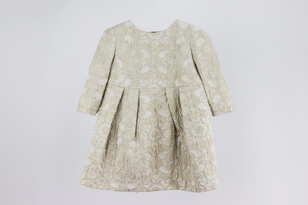 BONPOINT KIDS GIRLS METALLIC WOOL DRESS 4 YEARS