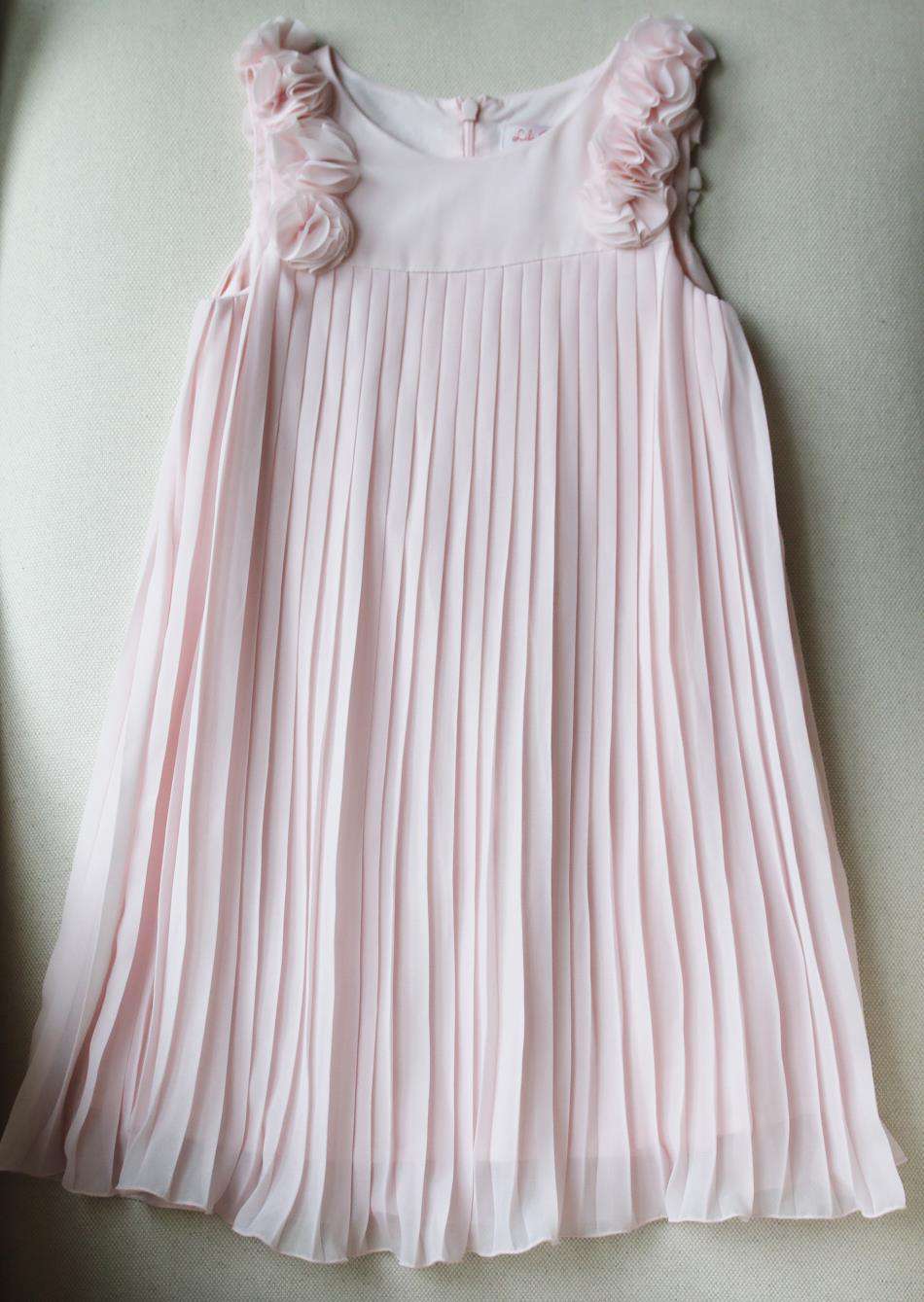 LILI GAUFRETTE KIDS GIRLS PLEATED CHIFFON DRESS 5 YEARS