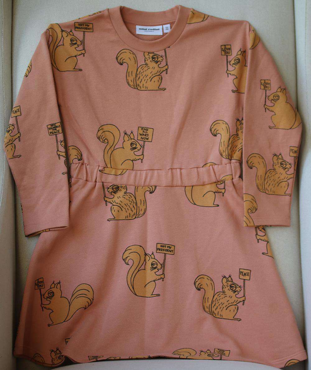 mini rodini squirrel dress MINI RODINI SQUIRREL PRINT COTTON DRESS 6 YEARS