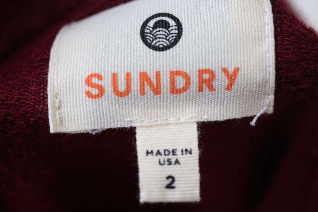 SUNDRY HEART BURGUNDY SWEATSHIRT SIZE 2 SMALL