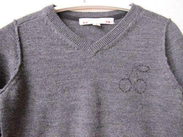 BONPOINT BABY GREY CHERRIES SWEATER 3 YEARS
