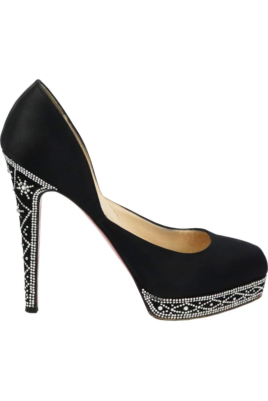 CHRISTIAN LOUBOUTIN PIGALLE SPIKES STUDDED LEATHER PUMPS EU 38.5 UK 5.5 US  8.5