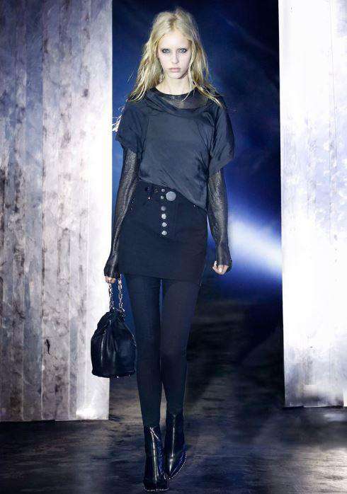 ALEXANDER WANG HIGH-WAISTED STUDDED MINI SKIRT US 2 UK 6
