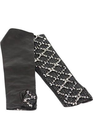DOLCE AND GABBANA EMBELLISHED LEATHER GLOVES