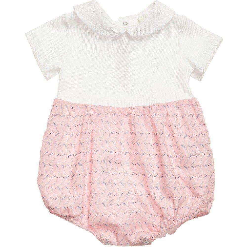 FENDI BABY PINK BIRD BUBBLE SHORTIE 18 MONTHS